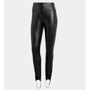 Adidas Blue Version IB4543 Faux Leather Stirrups Legging Black ( S )